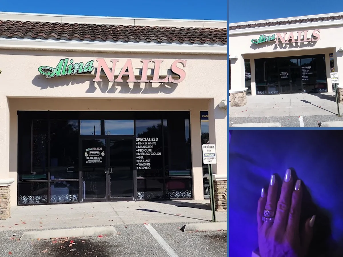 Manicure tools arranged beside a fresh nail service